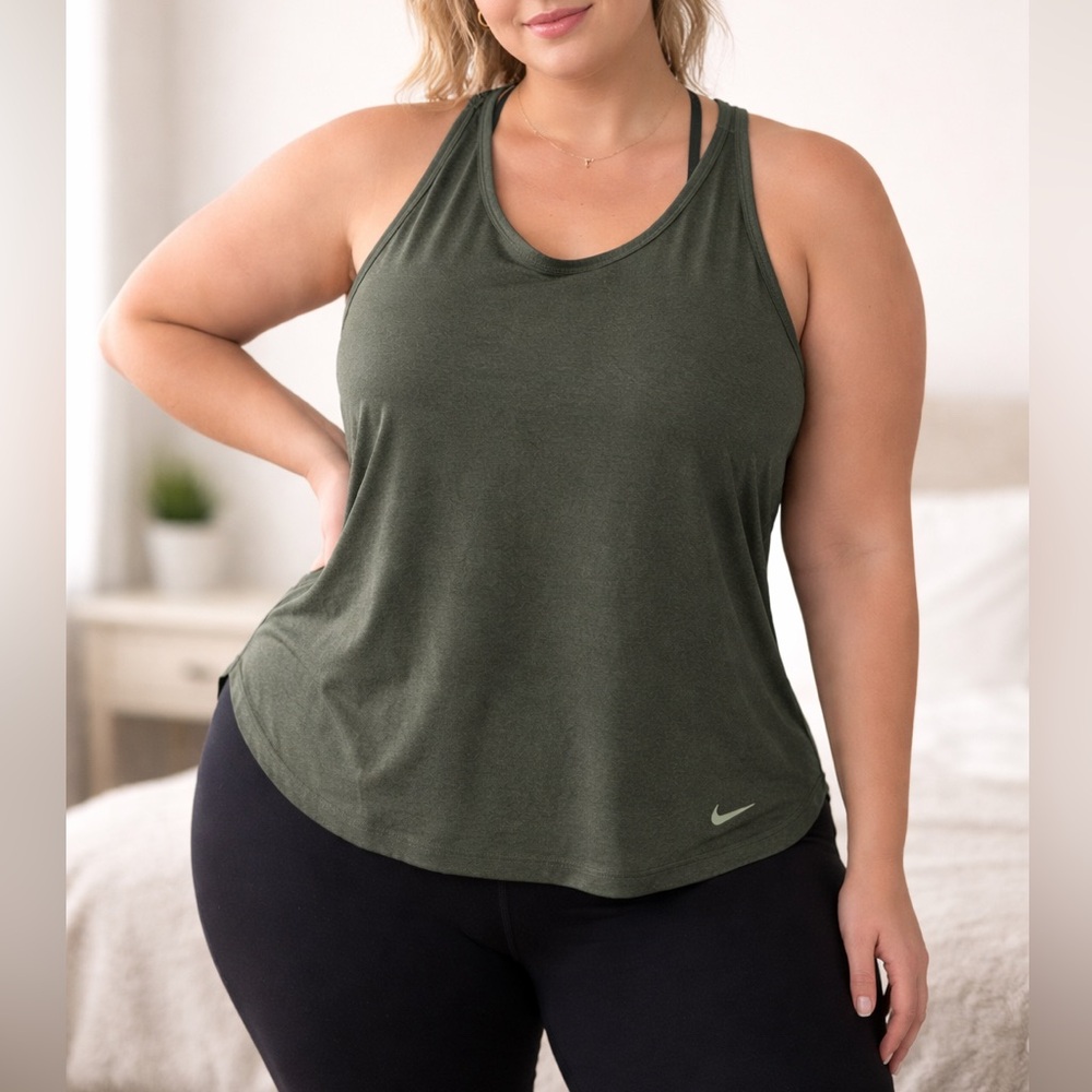 Nike Dri-FIT Women’s Plus Size 1X Green Racerback Workout Tank Top